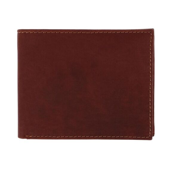 American Bison Men's Oil Pull Up Leather Slim Bifold Wallet - Picture 1 of 3